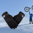thumbnail image 4 of Guantes térmicos de invierno Macarena con dedos para pantalla táctil Guantes cálidos resistentes al viento y al agua Negro, 4 of 8