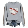 thumbnail image 1 of Chandail en Molleton Uni Femme Printemps Imprimé Baseball Col Rond Ample Décontracté Chandail à Capuchon - Hontri, 1 of 4