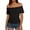 Black, variant on Women's Summer Cap Sleeve Boat Neck Off Shoulder Top Going Out Slim Fit Tops Y2K Tight Shirts Black,L