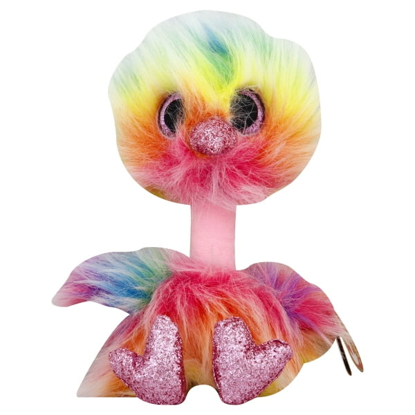 2019 TY Beanie Baby 9" Medium ASHA Rainbow Ostrich Plush Stuffed Animal MWMTs 