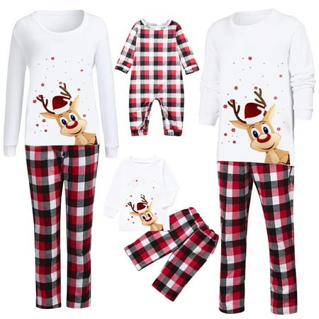 

Family Christmas Pajamas Matching Sets Christmas Sleepwear Parent-Child Pjs Outfit for Christmas Holiday Xmas Party