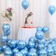 thumbnail image 4 of Matsuzay 50 Uds. Globos cromados perla de látex metálico 12 globo de helio fiesta de cumpleaños Kits de decoración para fiestas azul, 4 of 6