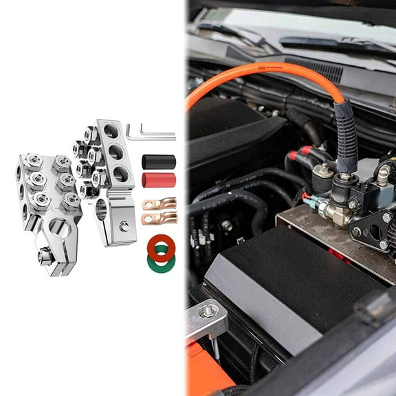 Mduoduo 12-Way Top Post Car Battery Terminal Connectors Positive and Negative Set Car Accessories