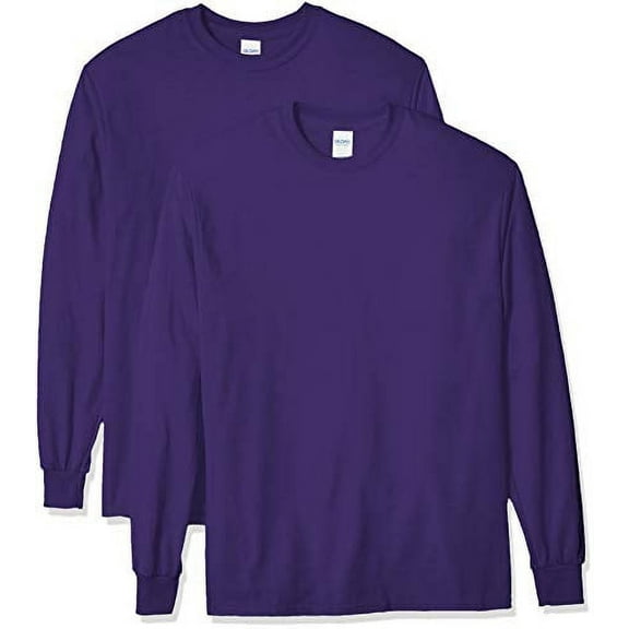 Gildan Men's Ultra Cotton Long Sleeve T-Shirt, Style G2400, Multipack, Purple (2-Pack), X-Large
