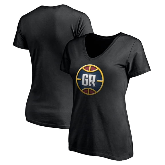 Women's Black Grand Rapids Gold Midnight Mascot V-Neck T-Shirt