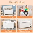 thumbnail image 2 of Wooden Toy Box Storage with Safety Hinges, SHINPT White Toy Box with Lid, Kids Toy Chest for bedroom, kids room, livingroom, Stylish Storage Organizer for boys and girls, Kids Toy Storage, 2 of 8