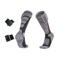 thumbnail image 1 of Calcetines térmicos con calefacción y nanocompuesto para botas, calcetines eléctricos hasta la , calcetines de esquí, tejido elástico mejorado gris, 1 of 8