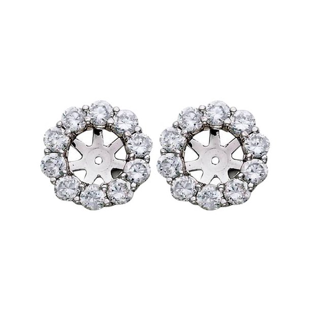 Pompeii3 - 1 1/2ct Diamond Halo Earring Studs Jackets White Gold (6-6