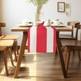thumbnail image 2 of DriftAway Red White Striped Table Runner Linen Farmhouse Table Runner for Fall Thanksgiving Christmas Holidays Seasonal Kitchen Dining Table Decoration for Indoor Outdoor Home Party 13 x 72 Inch, 2 of 8