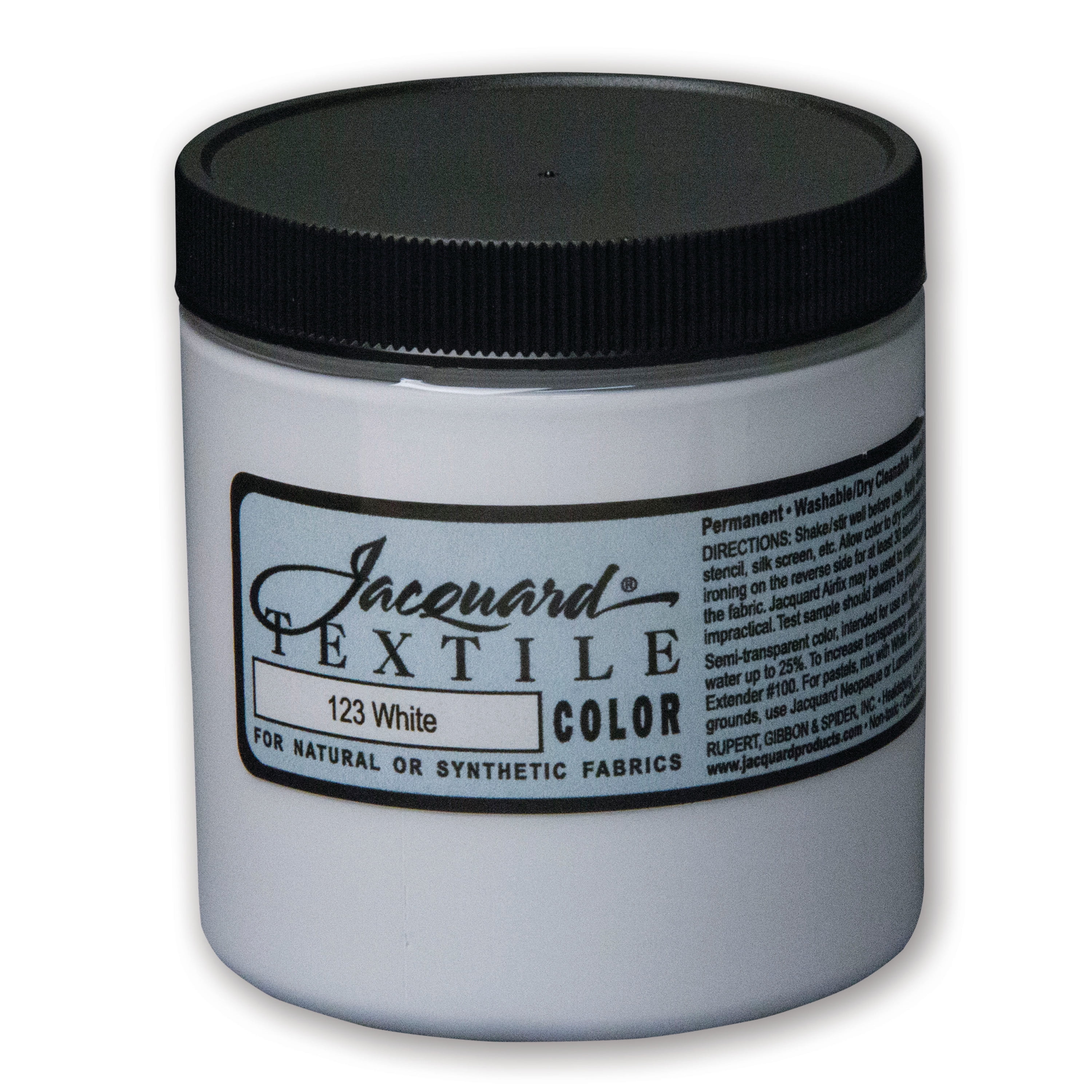 Jacquard Textile Color, 8 oz jar, White Fabric Paint