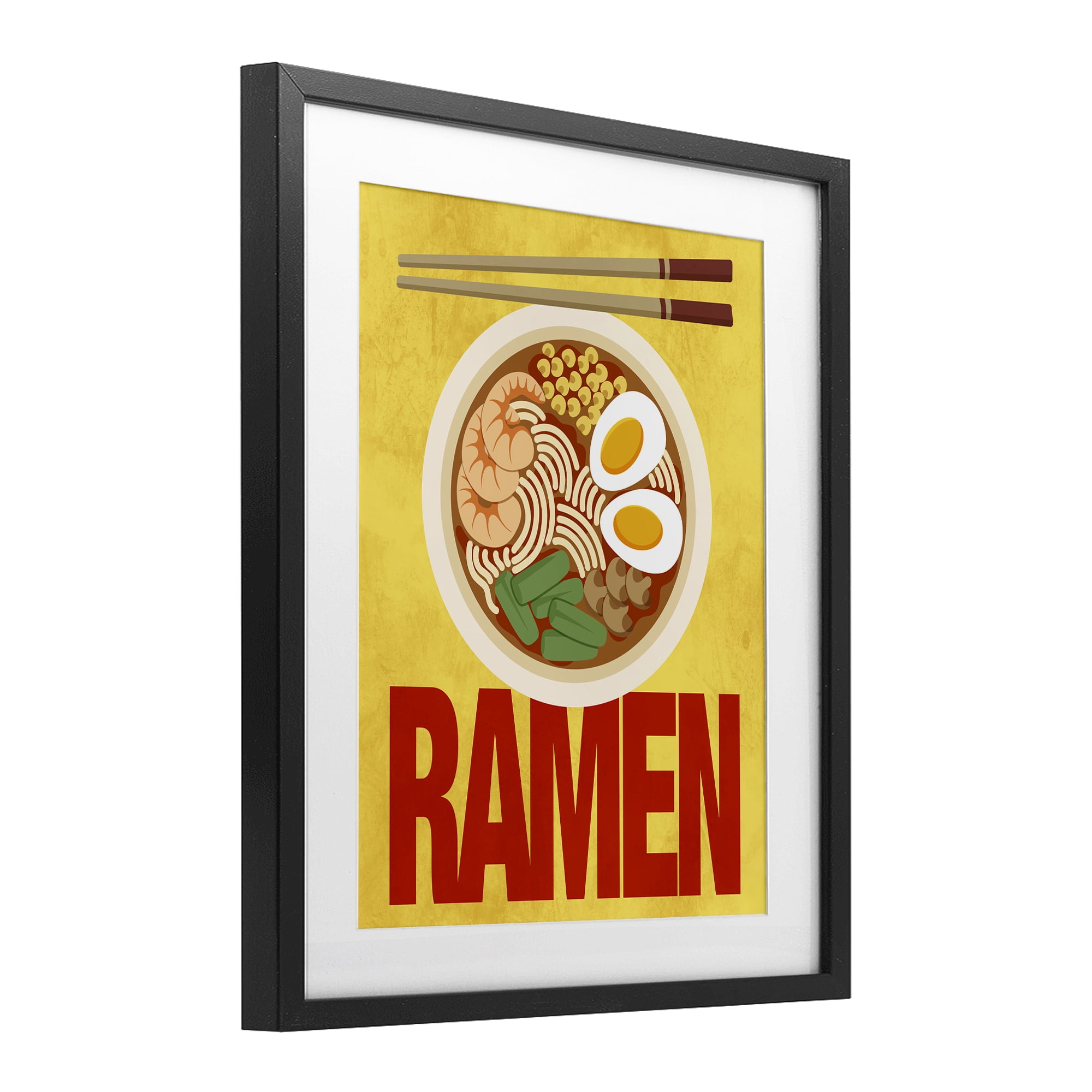 Stupell Industries Bright Ramen & Chopsticks Black Framed Print Under Glass, design by Marcus Prime