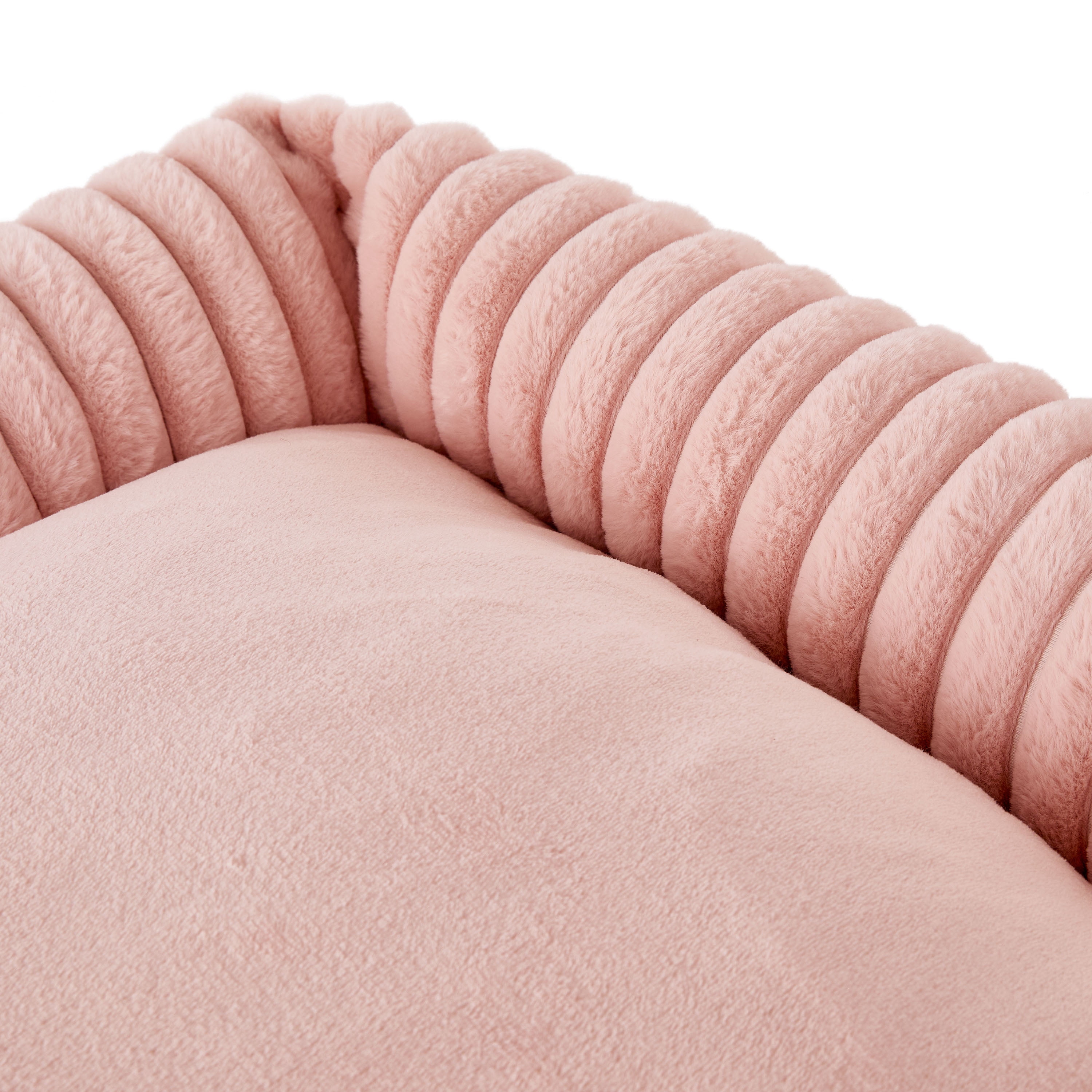 Vibrant Life Large Thick Corduroy Plush Bolster Dog Bed, Pink, 27" x 36"