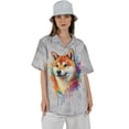 thumbnail image 4 of Watercolor Drip Shiba Inu Pop Art Colorful Portrait Artwork Hawaiian Shirt Breathable Summer Unisex Merch Shibas Dog Lovers Gifts Idea - 01009, 4 of 6