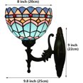 thumbnail image 2 of MyArtWe Tiffany Style Wall Sconces Stained Glass Lampshade for Bedroom Bedside Hallway, 2 of 13