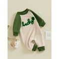 thumbnail image 3 of Suealasg Infant Baby Boys Irish Day Bodysuit Long Sleeve Letter Clover Embroidery Jumpsuit Newborn Boy Summer Casual Clothes, 3 of 9