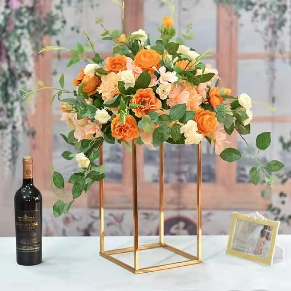 Miumaeov 2Pcs Gold Metal Geometric Plant Stands Home Party Decor Wedding Floral Holders