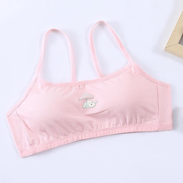 de Entrenamiento para Niñas Grandes Almohadillas Extraíbles Diario de Sin Costuras Crop Top Rosado Salvador Sujetador de entrenamiento para niñas