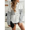 thumbnail image 1 of Veste en Denim Léopard Contrasté Blanc pour Femmes, 1 of 23