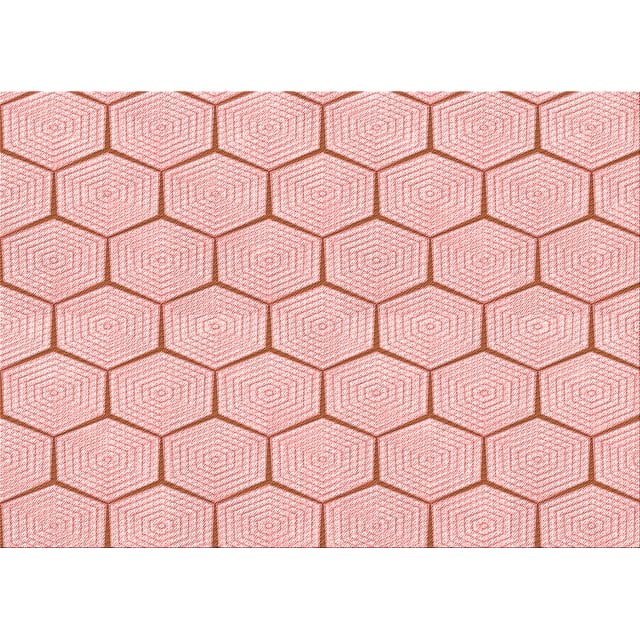 Ahgly Company Tapis Rectangulaire Lavable en Machine Intérieur Transitionnel Rouge Clair Rose, 7 Pieds x 9 Pieds