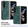 thumbnail image 3 of ELEHOLD for Samsung Galaxy Z Fold 5 2023 Leather Case, Embossed Leather Slim Fit Lightweight Shockproof Case Anti-Scratch Folding Phone Cover with Anti-Slip Strip,Green, 3 of 7