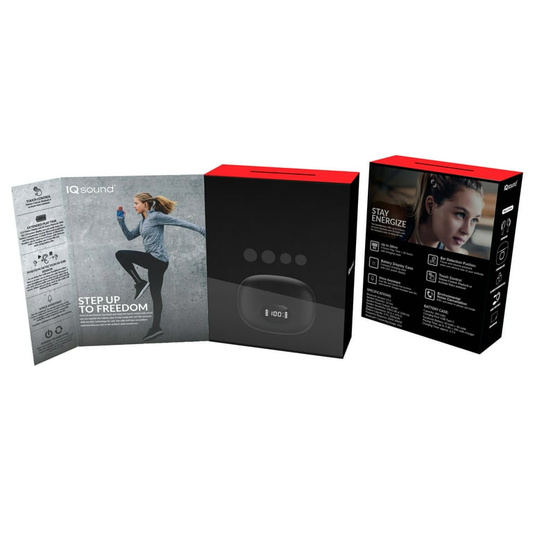 IQ Sound Bluetooth Earphones with Microphones, True Wireless with