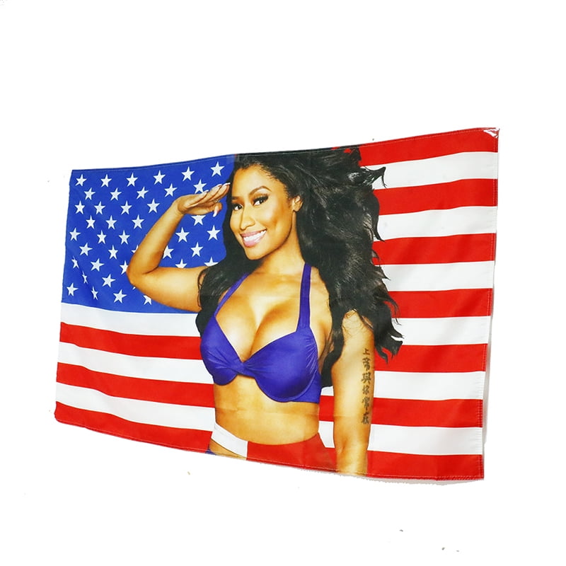 3x5ft Nicki Minaj Rap Sexy USA Flag Music Singer Star Silk Fabric Decor  Banner