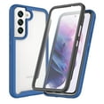 thumbnail image 1 of Nalacover Clear Case for Samsung Galaxy S22, Dual-Layers Transparent Hybrid Rugged PC Soft Silicone Shockproof Case with Heavy Duty Screen Protector Military Grade Lens Full Protection Cover,Darkblue, 1 of 4