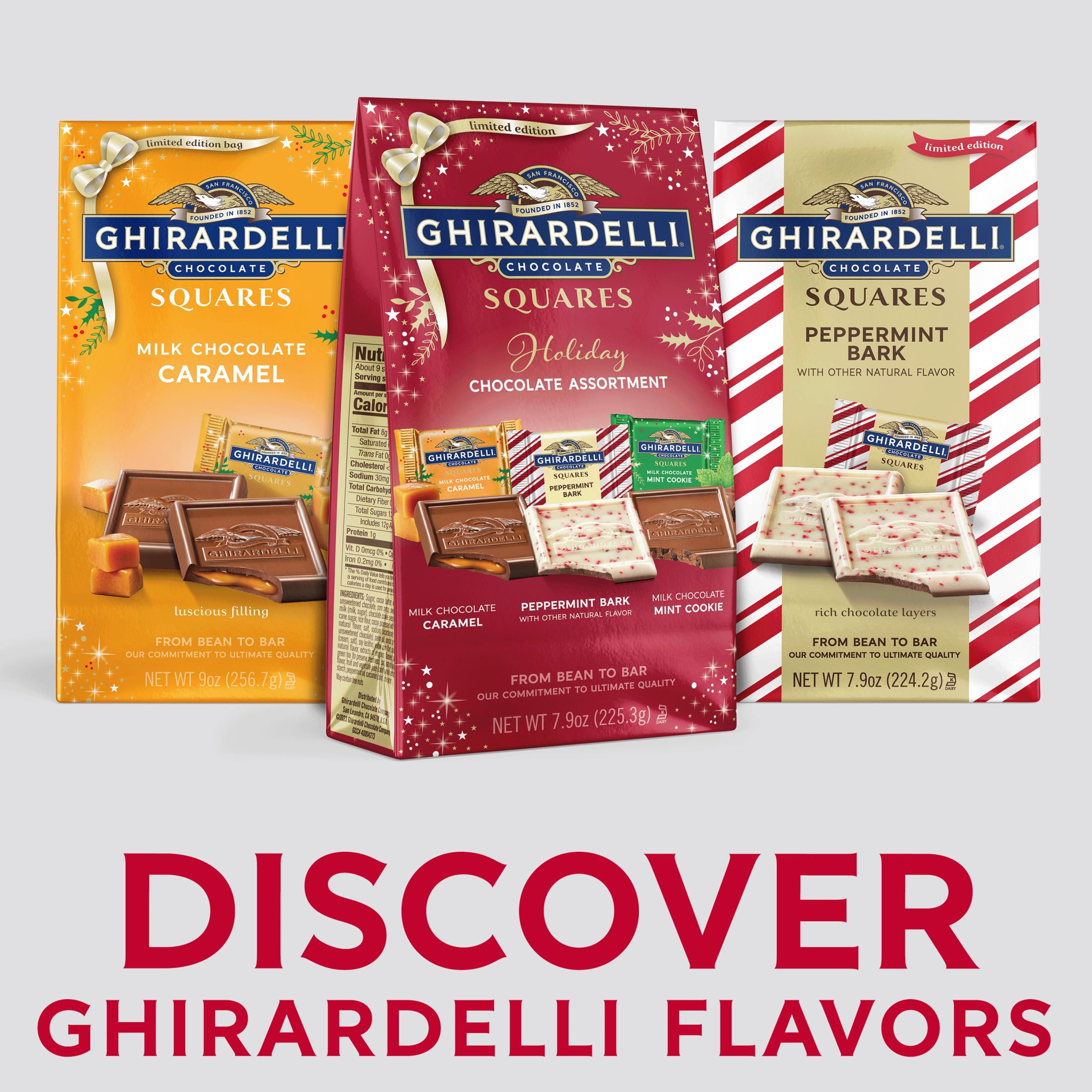 (2 pack) GHIRARDELLI Limited Edition Holiday Chocolate Assortment SQUARES, 7.9 oz Bag