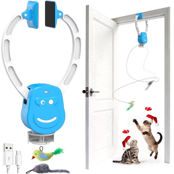 Gmdisc Interactive Cat Toys for Indoor Cats,Automatic Electric Feather Wand Toy,USB Rechargeable Self Play Hanging Cat Toy for Cats and Kittens