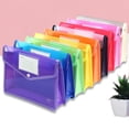 thumbnail image 1 of Musbetu A4 Colorful File Folder with Label Pocket Horizontal Snap Button Portable Examination Paper Document File Organizer Bag School Supplies, 1 of 7