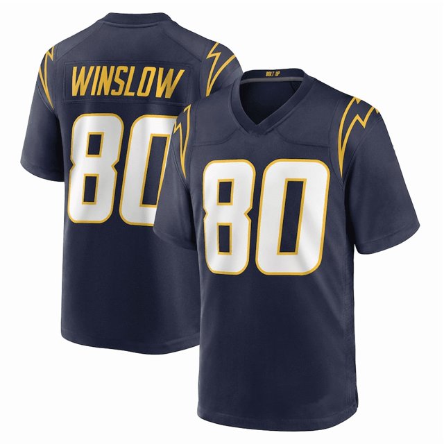 Camiseta de fútbol americano alternativa retirada de #80 Kellen Winslow azul marino - S
