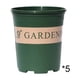 thumbnail image 2 of Juego de 5 macetas de plástico verde de 14 cm con agujeros de drenaje para jardinería interior y exterior, plántulas, hierbas y flores pequeñas., 2 of 6
