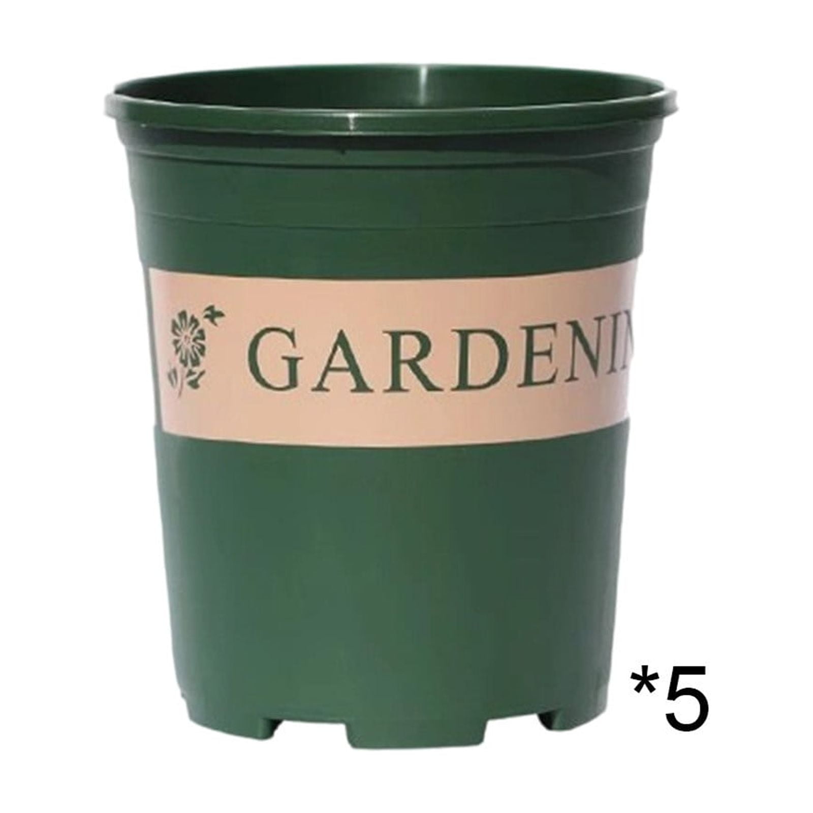 5.5 Inch Nursery Pots (5-Pack),Plant Pots Thickened Premium Injection Molded Plastic Pot with Drainage Holes Suitable for Indoor Outdoor Home Office Planters Decor Container Green
