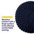 thumbnail image 3 of Round Pouf Foot Stool Ottoman by Sweet Home Collection, Navy, 3 of 5