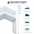 thumbnail image 4 of ADVANCE OUTDOOR 12x20 ft Carport with Adjustable Height from 9.5 ft to 11 ft, Heavy Duty Car Canopy 8 Legs White, 4 of 7