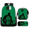 thumbnail image 3 of Mochila con estampado de dibujos animados de Hulk, bolso bandolera, estuche para lápices, juego de 3 piezas, mochila escolar para estudiantes, juego de papelería, 3 of 5