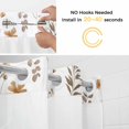 thumbnail image 2 of Spring Brown Wildflowers No Hooks Shower Curtain with Snap-in Liner Summer Eucalyptus Leaf Vintage Shower Curtains for Bathroom, Waterproof, Easy Install, Washable 72"x96", 2 of 9