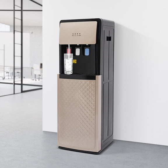Champagne Gold Bottom Loading Water Dispenser, Hot Cold Room 3-Temp Water Cooler with Multiple Safety Protection for Home Office