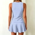 thumbnail image 4 of Minjewel Women Independence Day Printed Split Tankini Swimsuit Vacation Bathing Suit, Sky Blue L, 4 of 6
