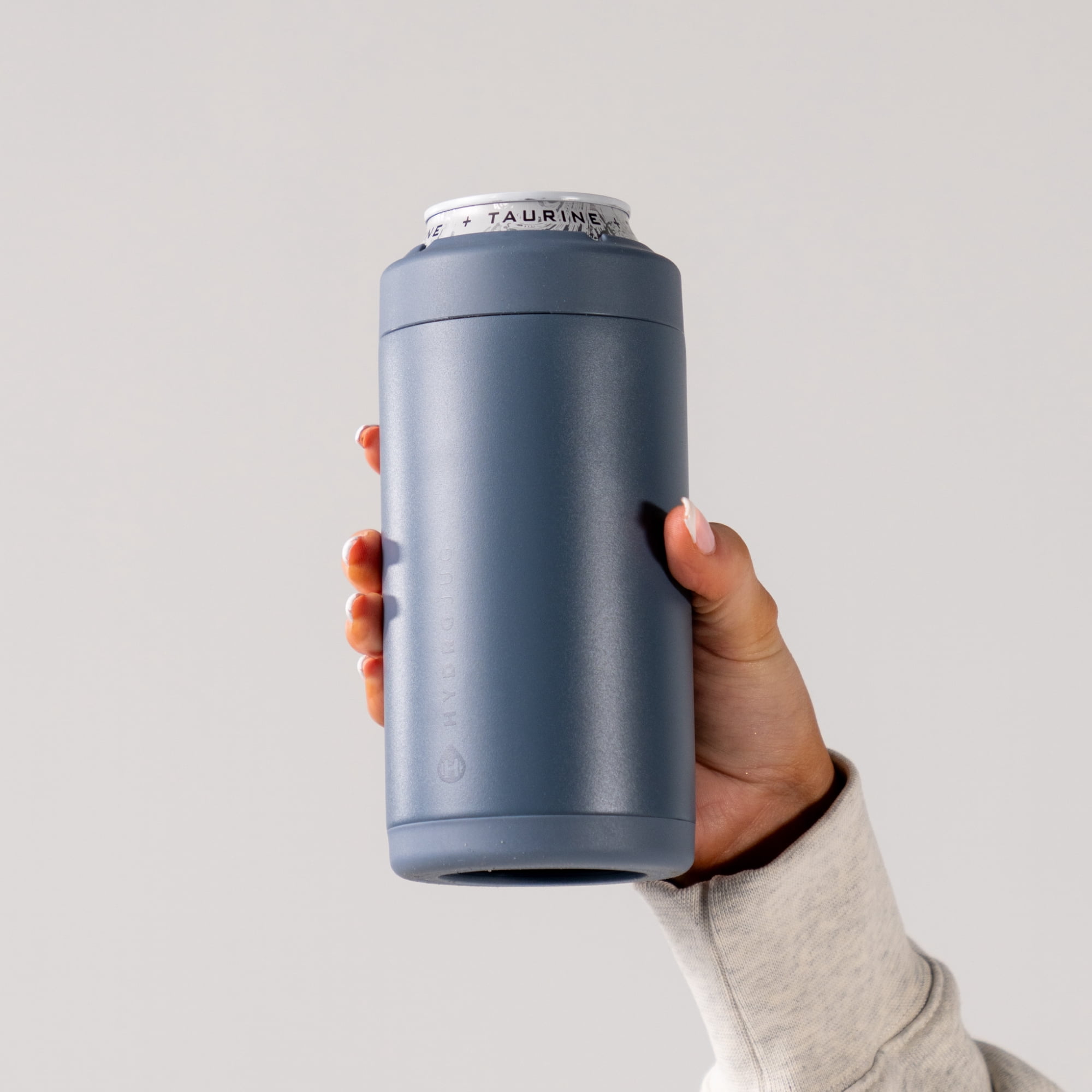 HydroJug Can Cooler - Standard 2-in-1 Insulated Can Cooler Cup 16oz - Stainless Steel, Non-Slip Rubber Base, Screw-Top Lid - Cascade