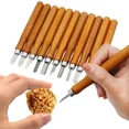 thumbnail image 3 of Basic Knife Wood And PCS Woodworking Gouges Cut Hobbyists 12 Chisels Beginner for Tools Tools Wood Detailed for DIY Hand Carving (12pcs), 3 of 7
