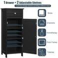 thumbnail image 6 of Costway Bathroom Storage Floor Cabinet Organizer Free-Standing w/ Drawer Black, 6 of 11