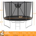 thumbnail image 2 of KOFUN Trampoline with Basketball Hoop & Light, 1500lbs 10FT 12FT 14FT 16FT Trampoline for Adults and Kids, No Gap Design Backyard Trampoline with Enclosure Net, Ladder, Green, 2 of 9