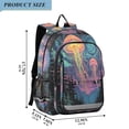 thumbnail image 2 of FORMRS Unisex School Backpack 17" Student Travel Bag with Laptop Compartment, Psychedelic Jellyfish, 2 of 7