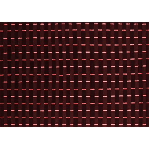 Ahgly Company Indoor Rectangle Abstract Red Contemporary Area Rugs, 4' x 6'
