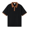 thumbnail image 1 of Timegard Womens Tops Short Sleeve Color Block Button up Collared Shirt Summer Dressy Casual Loose Tops, 1 of 2