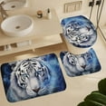 thumbnail image 6 of 4 Pieces Colorful White Tiger Shower Curtain Set Modern Nature Animal Bathroom Decor Sets with Rugs Bathroom Accessories Set Bathroom Curtain Shower Set with 12 Hooks, 6 of 8