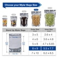 thumbnail image 2 of BELLE KR® 6x9 Mylar Bags Stand Up - Pack Of 100-7.5mil Thick - Clear Mylar Bags with See Through Window for Freeze Drying Food - Bonus Labels Included, 2 of 8