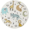 thumbnail image 3 of Unique Loom Whimsy Kids Collection Area Rug - Zoo (5' 3" Round Ivory/Black) Perfect For Kids Bed Room/Nursery Room/Living Room/Class Room/Play Room, 3 of 6