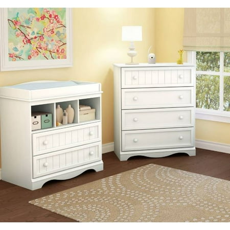 South Shore Savannah Collection Changing Table and 4-Drawer Dresser, Choose Your Finish